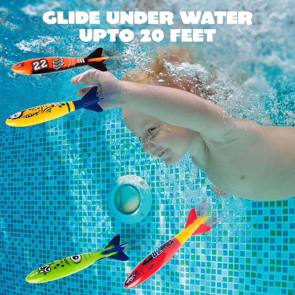 JOYIN 8 Packs Pool Toys, Shark Underwater Diving Toys, Colorful Swimming Toys Sinking Throwing for Kids Gifts Summer Swim Dive Training Water Fun Pool Games(Sharks)