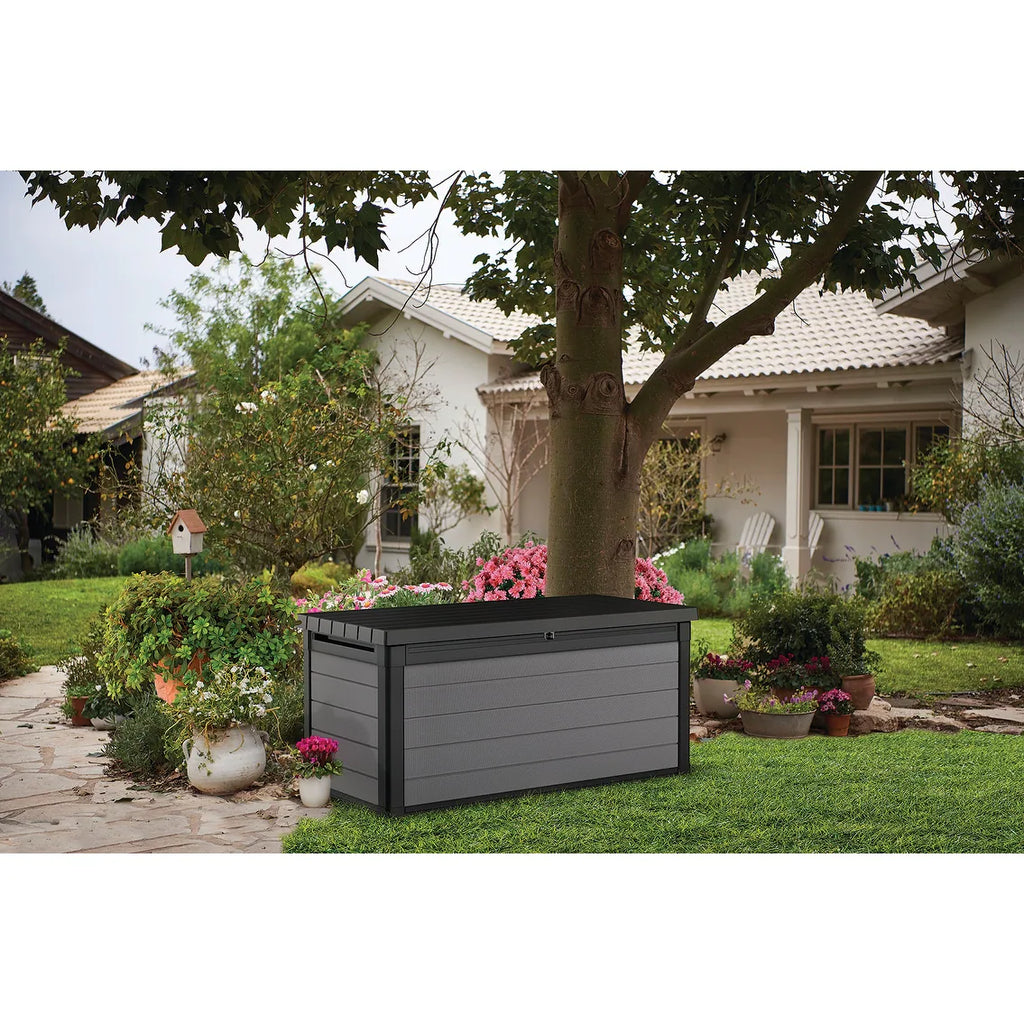 Premier 150 Gallon Durable Resin Outdoor Storage Deck Box for Furniture and Supplies, Grey