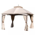 Riplock 350 Replacement Canopy Top and Side Mosquito Netting Set in Beige for 10 Ft. X 12 Ft. Turnberry Gazebo