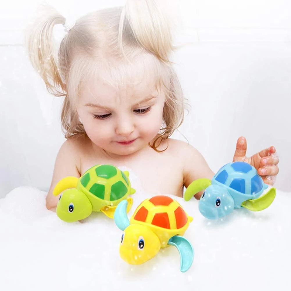 3-Pack Windup Bath Toys for Kids and Toddlers – Floating Swimming Turtle Pool Toys, Educational Fun for Ages 1+