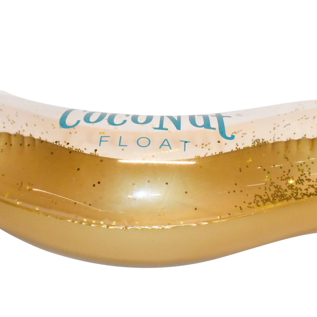 : Gold Glitter Heart Pool Float - 48"X40", Inflatable 48" Jumbo Ring, Anti-Leak, Durable, Water Accessory