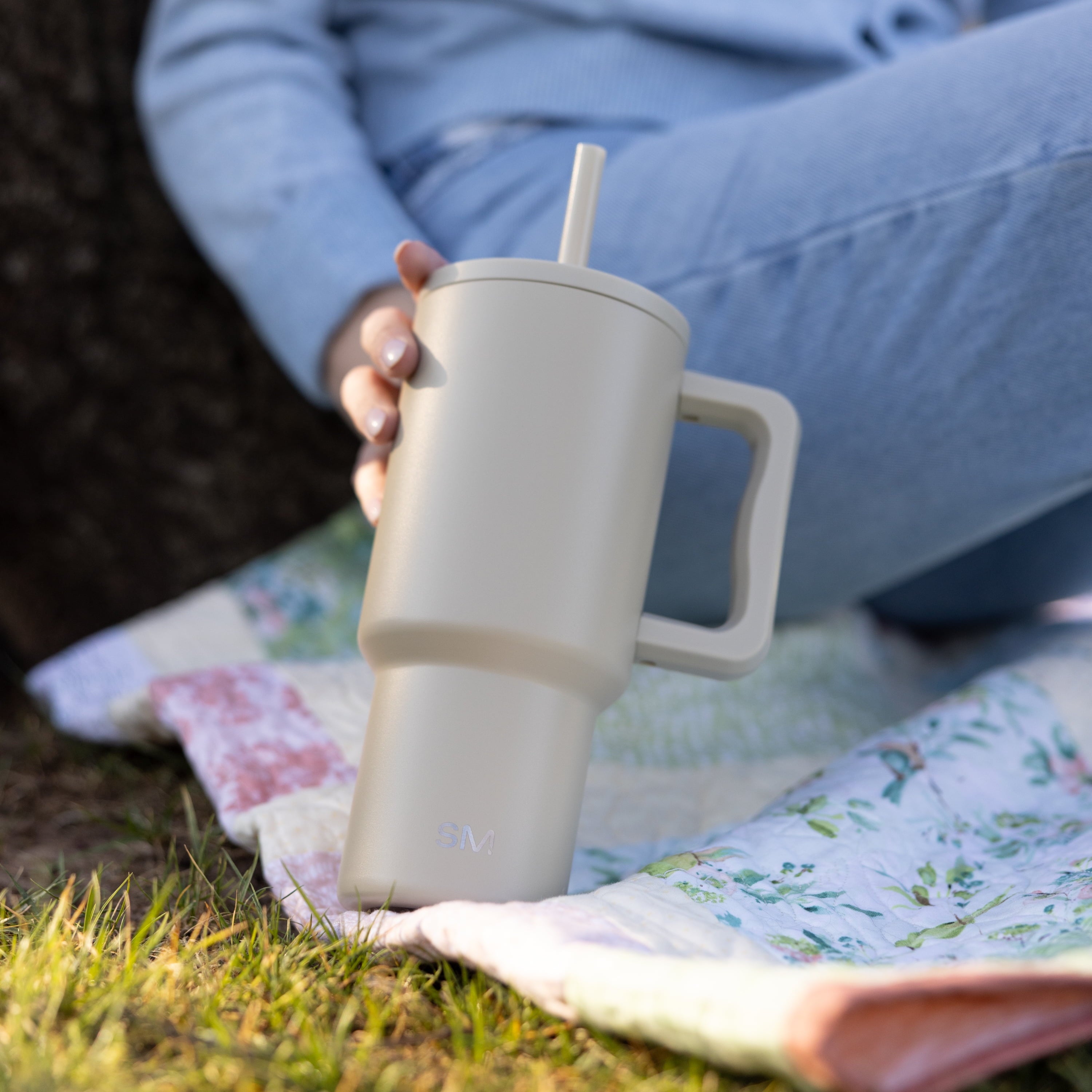 30 Fl Oz Insulated Stainless Steel Trek Tumbler with Straw Lid | Almond Birch