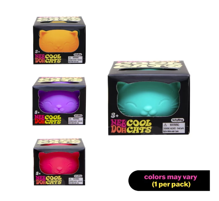 Needoh Glitter Cube, Cool Cat and Fuzz Ball. 1 Cube, 1 Cat,1 Fuzz Ball. Random Colors.