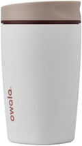 Owala Smoothsip Slider Insulated Stainless Steel Coffee Tumbler, Reusable Iced Coffee Cup, Hot Coffee Travel Mug, BPA Free 12 Oz, Vanilla Bean