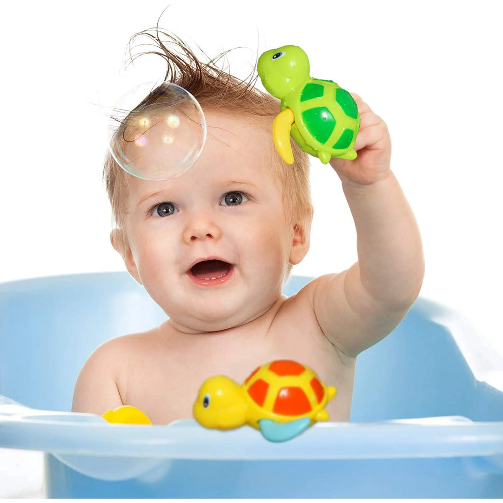 3-Pack Windup Bath Toys for Kids and Toddlers – Floating Swimming Turtle Pool Toys, Educational Fun for Ages 1+