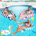 Pool Floats, Upgraded 4-In-1 Inflatable Water Hammock, Pool Toys for Adults, Portable Floating Lounger for Pool, Beach, Capacity 220 Lbs, Blue