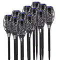 12 Pack Blue Solar Torch Lights with Flickering Flame 12 LED Waterproof Outdoor Garden Yard Decoration