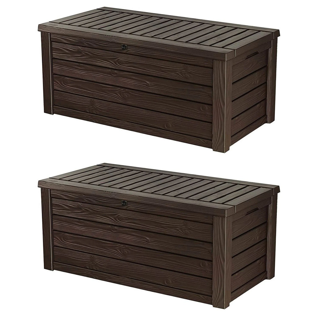 Westwood Outdoor 150 Gal Deck Storage Box for Tools, Brown (2 Pack)