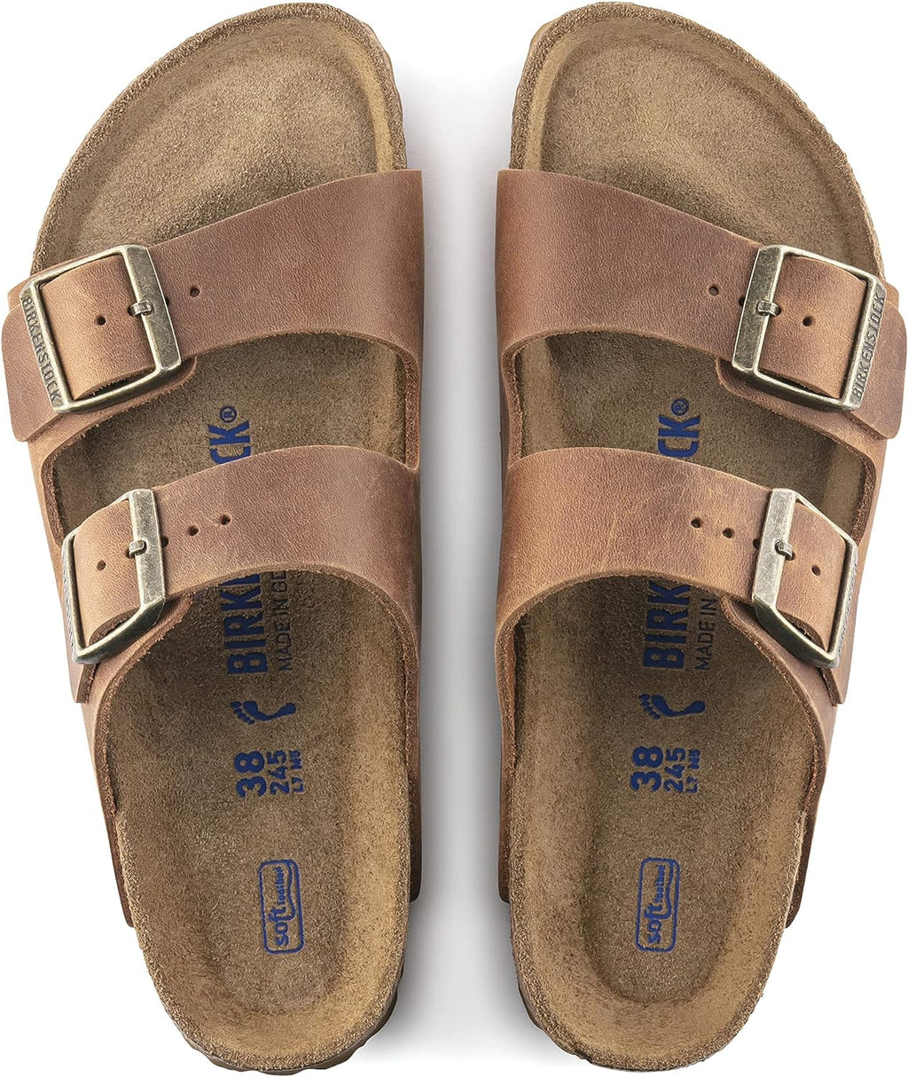 Birkenstock Arizona Sandals Soft Footbed Cognac Leather R 36 R EU 5-5.5 Women3-3.5 Men