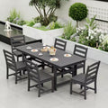 6-Piece HDPE Patio Dining Chairs, Heavy Duty Wood-Like Outdoor Dining Chairs for Garden, Deck, Lawn, Gray