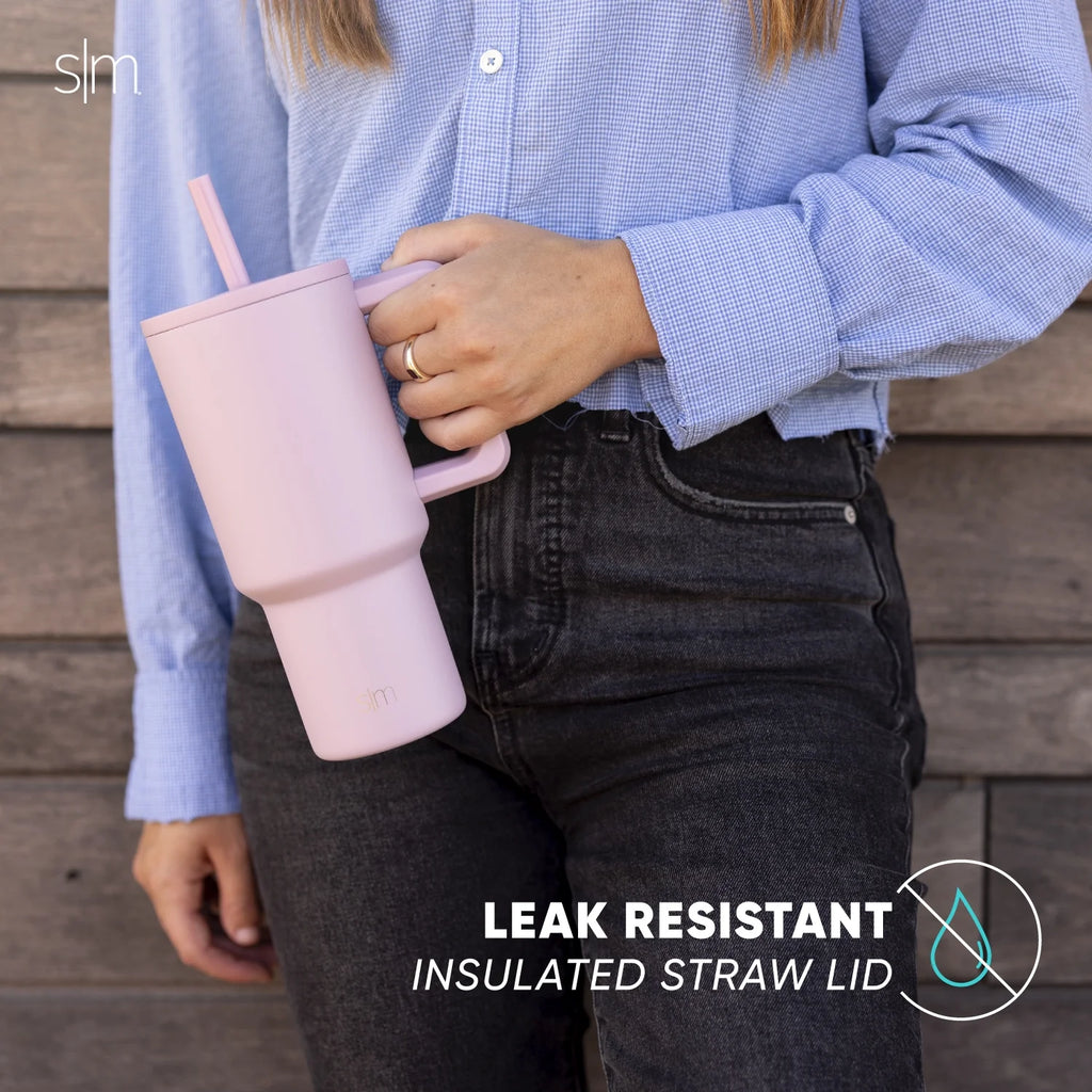 30 Fl Oz Insulated Stainless Steel Trek Tumbler with Straw Lid | Almond Birch