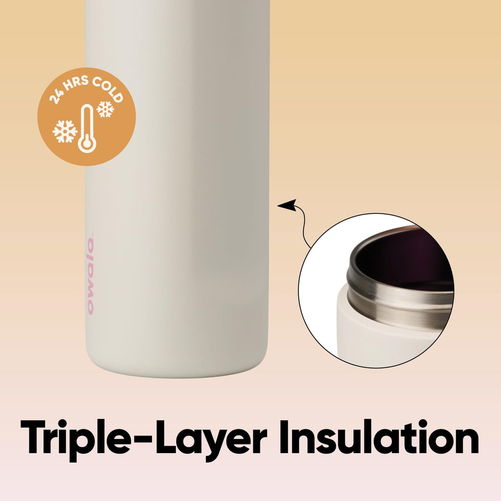 Owala Freesip Insulated Stainless Steel Water Bottle with Straw Bpa-Free