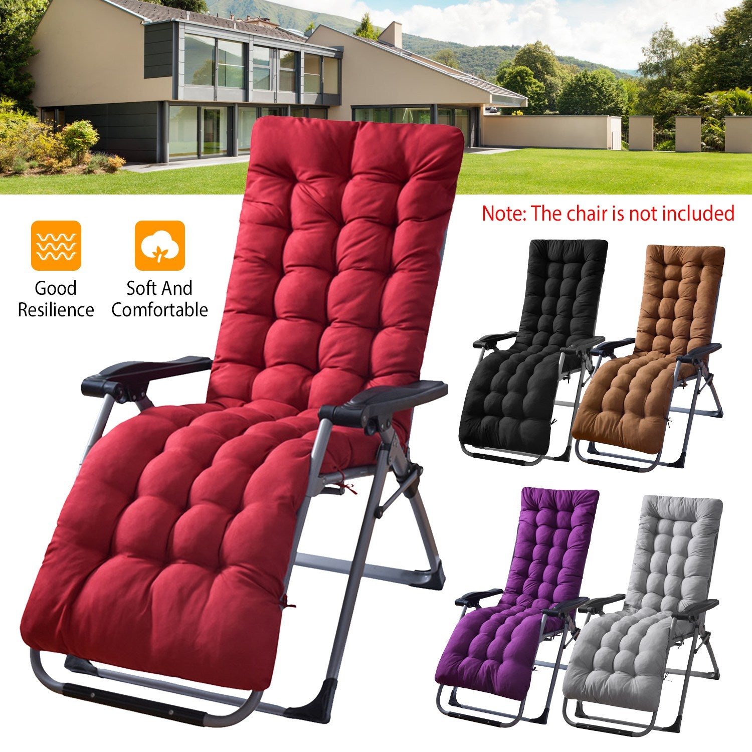 67X22In or 71X22In Size Options Chaise Lounger Cushion Recliner Rocking Chair Sofa Mat Deck Chair Cushion