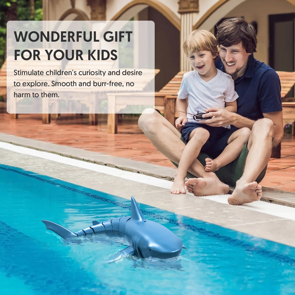 Remote Control Shark Toys, 2.4G Mini RC Boat Toy for Boys Girls, Swimming Pool Toys RC Shark Christmas Birthday Gifts for Kids Age 6+