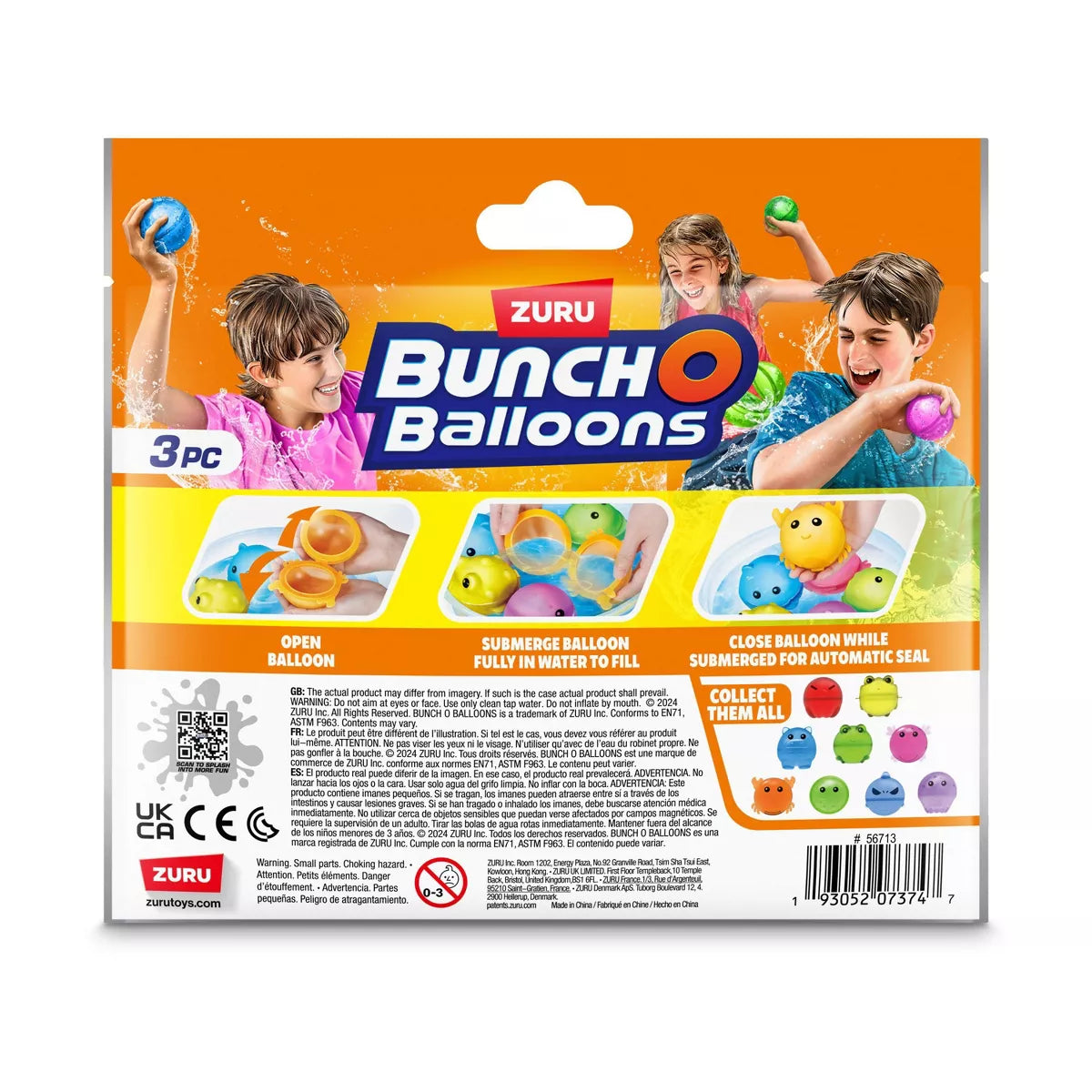 Bunch O Balloons Reusable Water Balloons Animals - 3Pk: Silicone Pool Toys for Kids