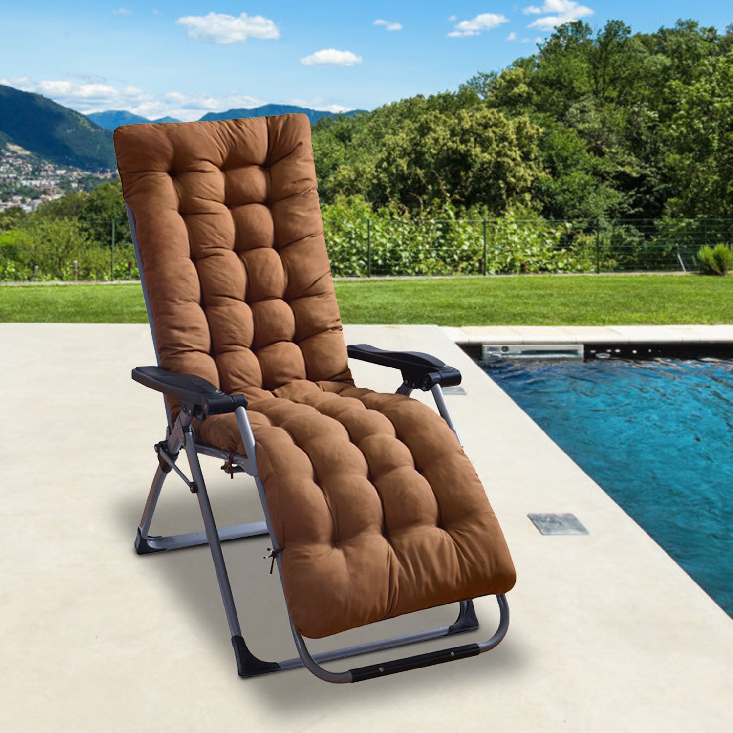 67X22In or 71X22In Size Options Chaise Lounger Cushion Recliner Rocking Chair Sofa Mat Deck Chair Cushion