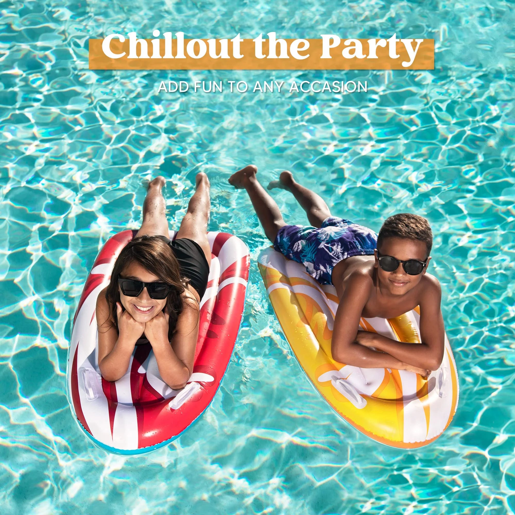 2 Packs Inflatable Bodyboard for Kids Swimming Pool Floating Toys