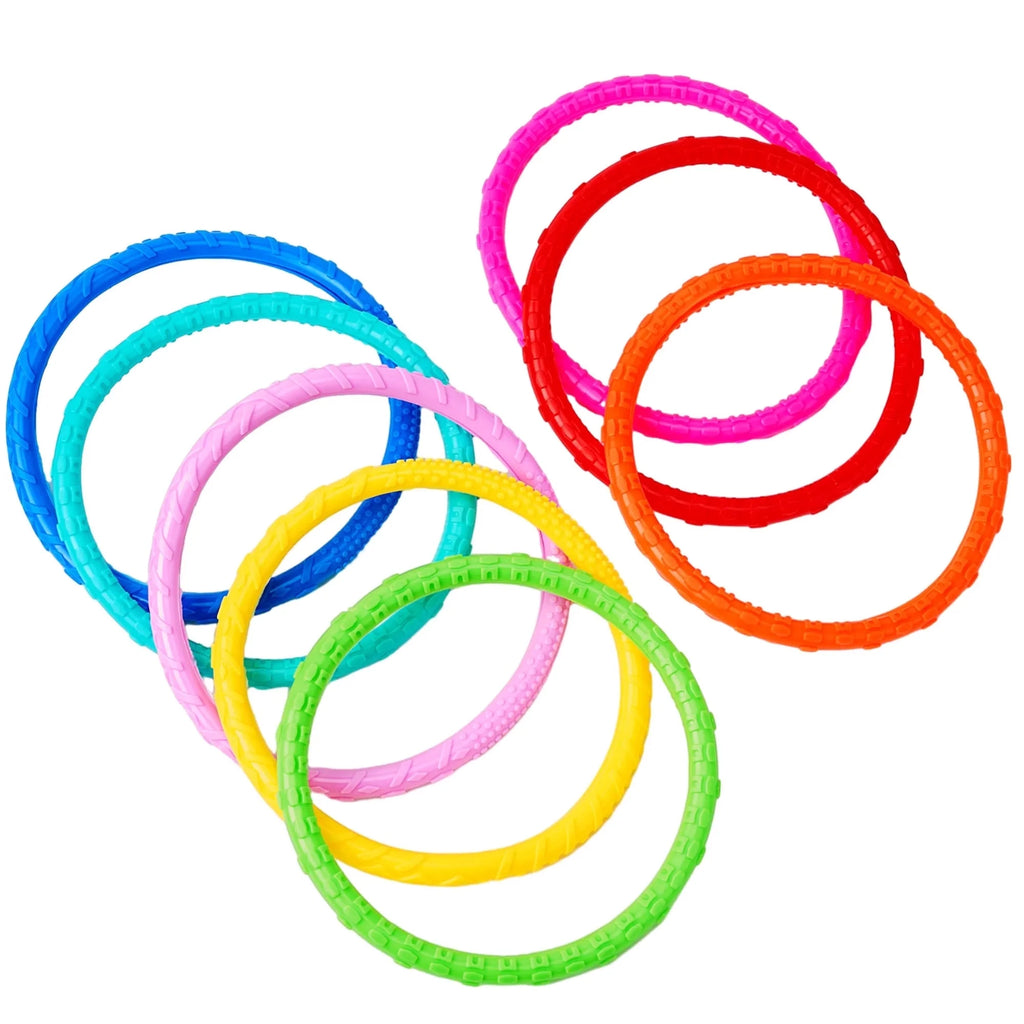 JOYIN Dive Rings Pool Toys, 8 Pcs Colorful Pool Rings for Kids, Underwater Training Pool Diving Rings, Swimming Pool Dive Ring Toy for Kids Gifts Summer Swim Water Fun Pool Games(Diving Circles)