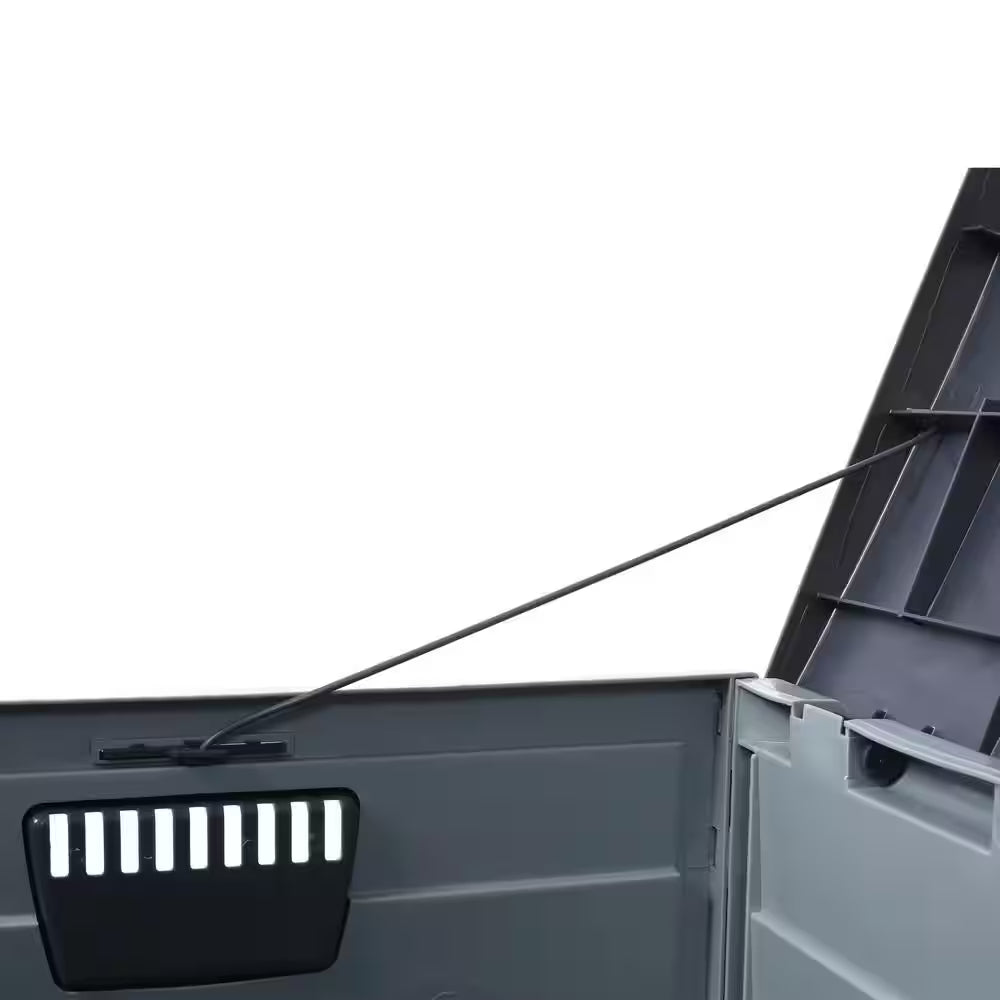 75 Gal. Outdoor All Weather UV Waterproof Resin Storage Deck Box, Shed Bin Bench with Wheel for Garden and Pool Tools