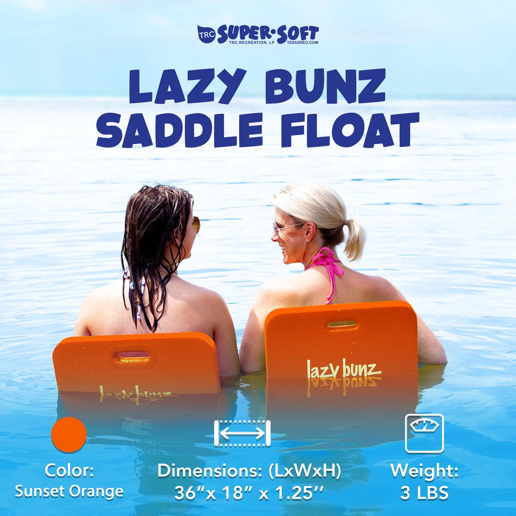 Lazy Bunz Foam Saddle Pool Lounger Float, Sunset Orange