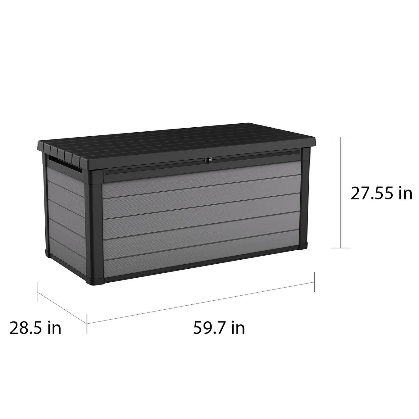 Premier 150 Gallon Durable Resin Outdoor Storage Deck Box for Furniture and Supplies, Grey