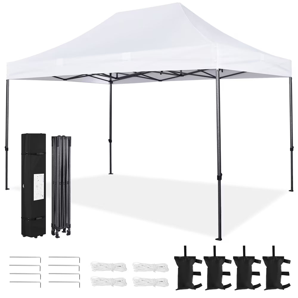 10X15Ft Outdoor Commercial Canopy Tent UPF 50+ Water-Resistant , White