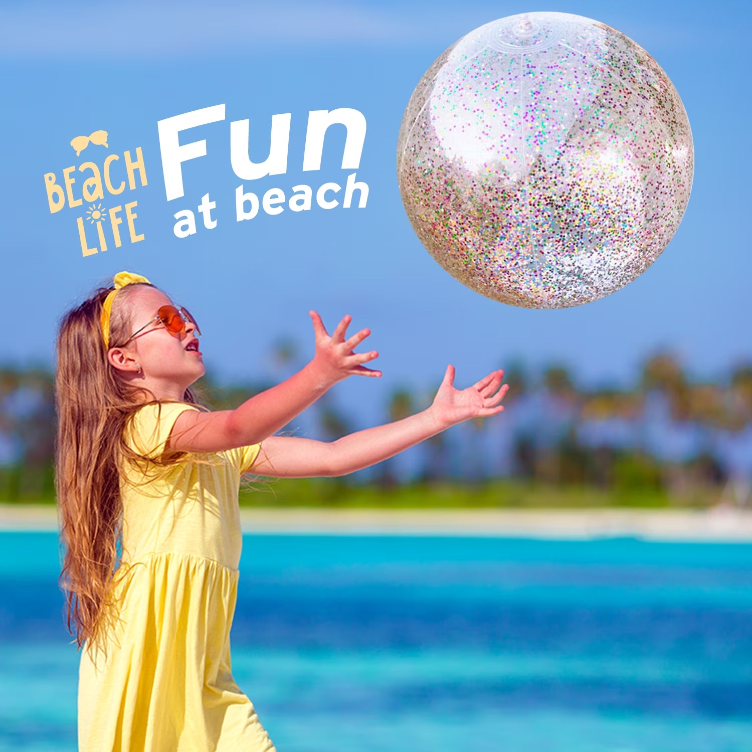 5 Pack Sequin Beach Ball Jumbo Pool Toys Balls Giant Confetti Glitter Inflatable Clear Beach Ball Swimming Pool Water Fun Toys Outdoor Summer Party Favors for Kids Adults