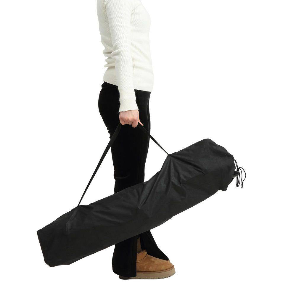 Black Metal Folding Lawn Chair, Outdoor Hammock Camping Chair with Adjustable Back, Cup Holder and Carry Bag (2PCS)