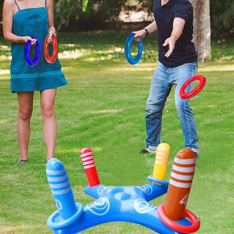Pool Toys Games Set, Floating Basketball Hoop Inflatable Cross Ring Toss Game Toys for Kids Adults, Summer Party Swimming Pool Water Games