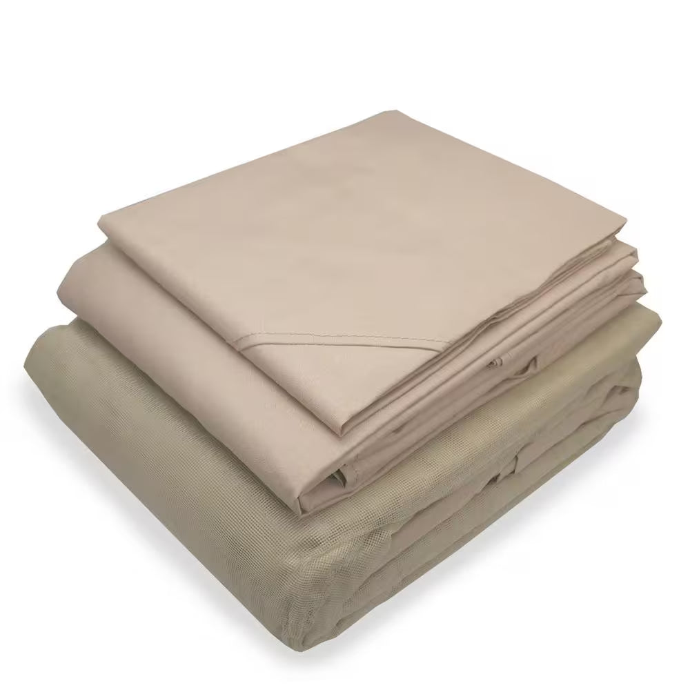 Riplock 350 Replacement Canopy Top and Side Mosquito Netting Set in Beige for 10 Ft. X 12 Ft. Turnberry Gazebo