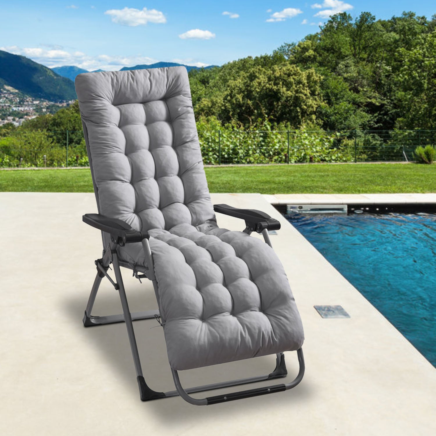 67X22In or 71X22In Size Options Chaise Lounger Cushion Recliner Rocking Chair Sofa Mat Deck Chair Cushion