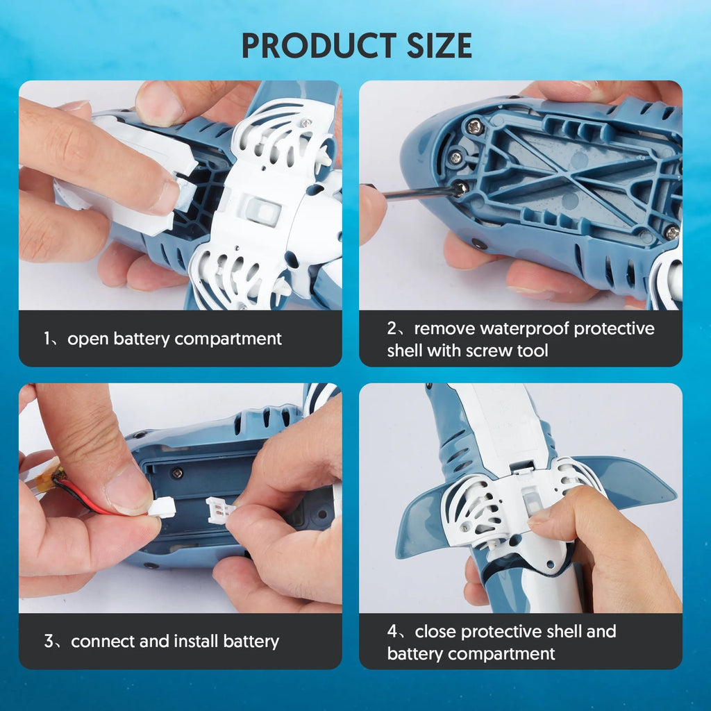 Remote Control Shark Toys, 2.4G Mini RC Boat Toy for Boys Girls, Swimming Pool Toys RC Shark Christmas Birthday Gifts for Kids Age 6+