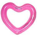 : Pink Glitter Heart Pool Float - 48"X40", Inflatable 48" Jumbo Ring, Anti-Leak, Durable, Water Accessory