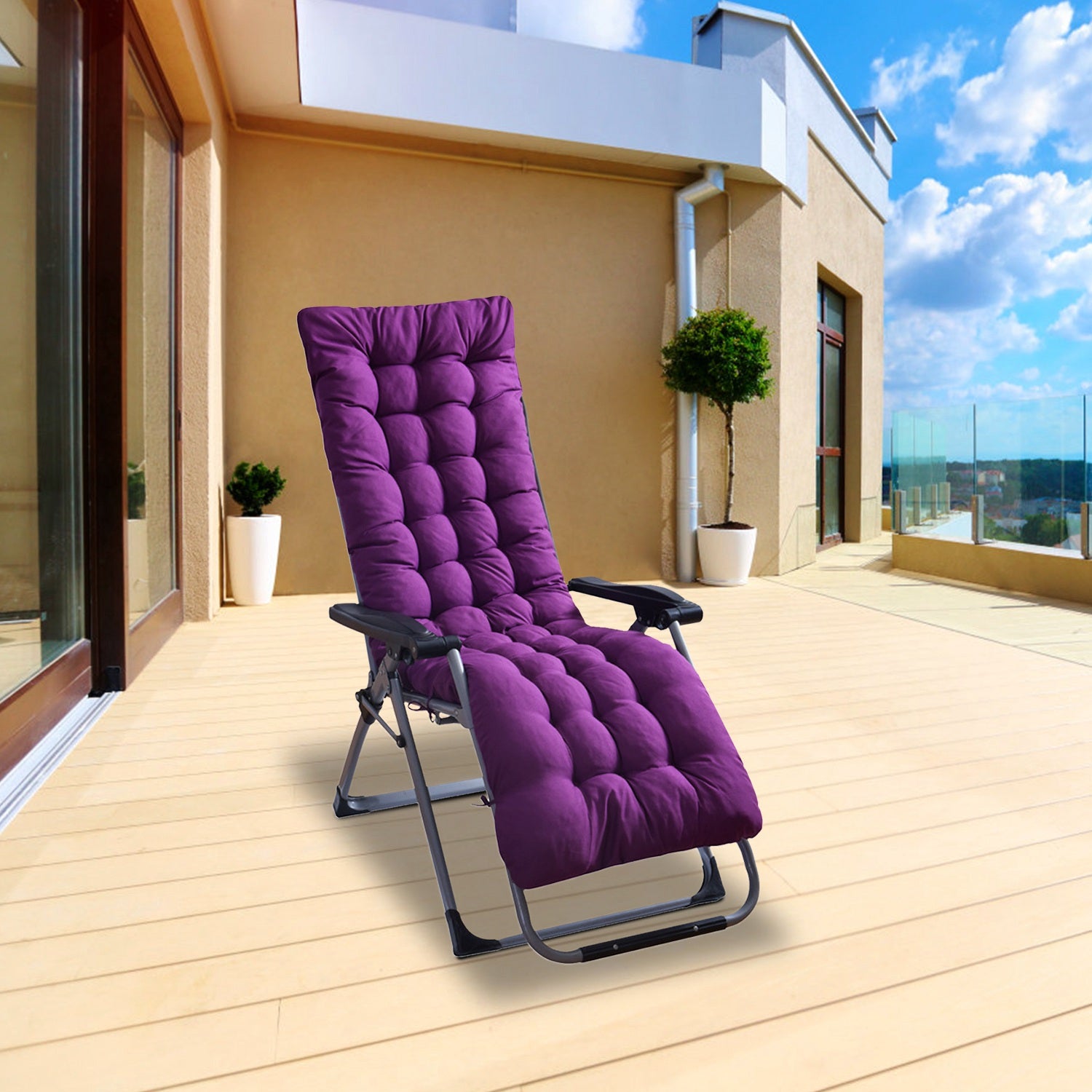 67X22In or 71X22In Size Options Chaise Lounger Cushion Recliner Rocking Chair Sofa Mat Deck Chair Cushion