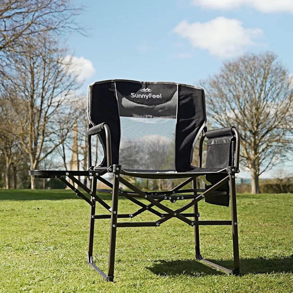 Oversized Camping Directors Chair, Portable Folding Lawn Chairs for Adults Heavy Duty with Side Table,Pocket for Beach, Fishing,Picnic,Concert,Tailgating，Outdoor Foldable Camp Chair