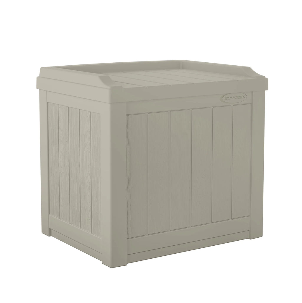 22-Gal. Weather-Resistant Resin Outdoor Storage Deck Box and Bench, Light Taupe