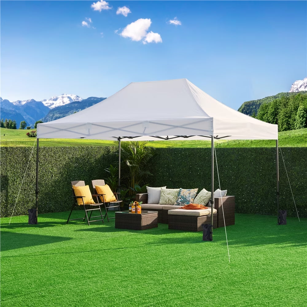 10X15Ft Outdoor Commercial Canopy Tent UPF 50+ Water-Resistant , White