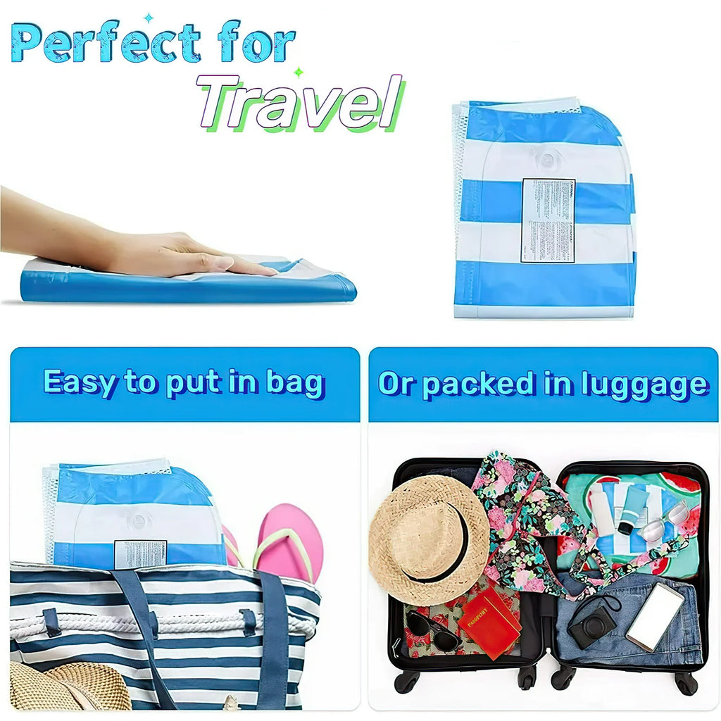 Pool Floats, Upgraded 4-In-1 Inflatable Water Hammock, Pool Toys for Adults, Portable Floating Lounger for Pool, Beach, Capacity 220 Lbs, Blue