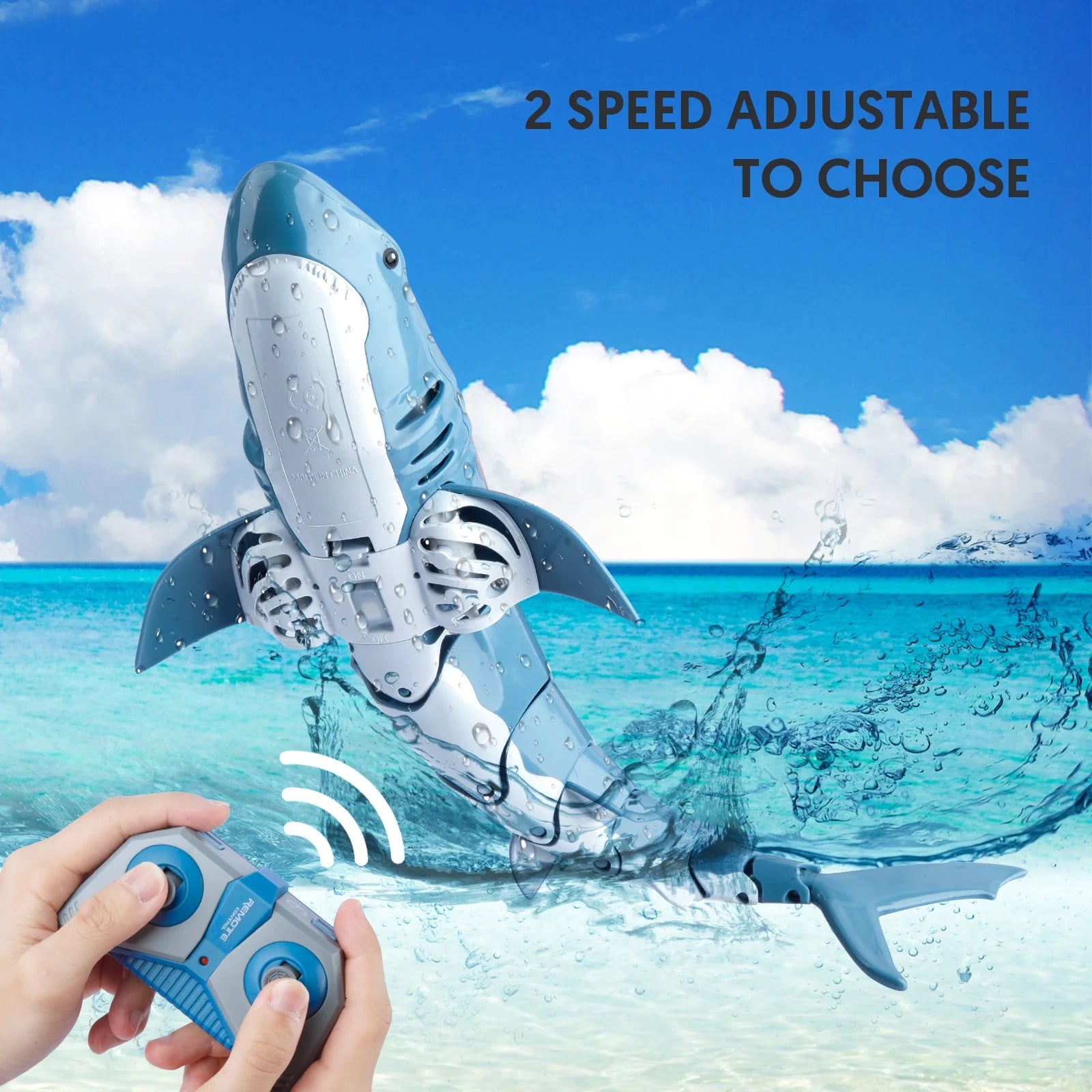 Remote Control Shark Toys, 2.4G Mini RC Boat Toy for Boys Girls, Swimming Pool Toys RC Shark Christmas Birthday Gifts for Kids Age 6+