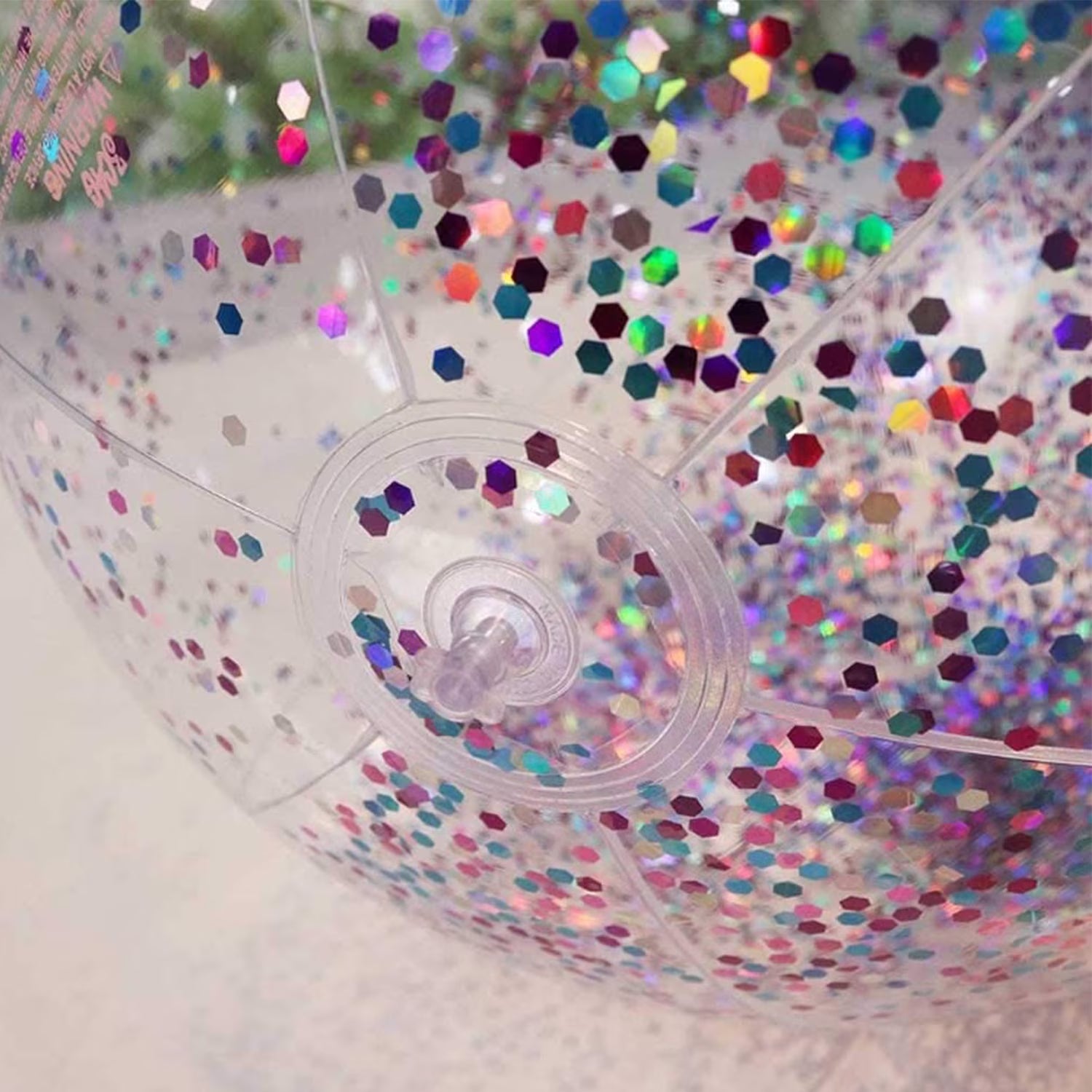 5 Pack Sequin Beach Ball Jumbo Pool Toys Balls Giant Confetti Glitter Inflatable Clear Beach Ball Swimming Pool Water Fun Toys Outdoor Summer Party Favors for Kids Adults