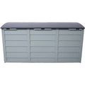 75 Gal. Outdoor All Weather UV Waterproof Resin Storage Deck Box, Shed Bin Bench with Wheel for Garden and Pool Tools