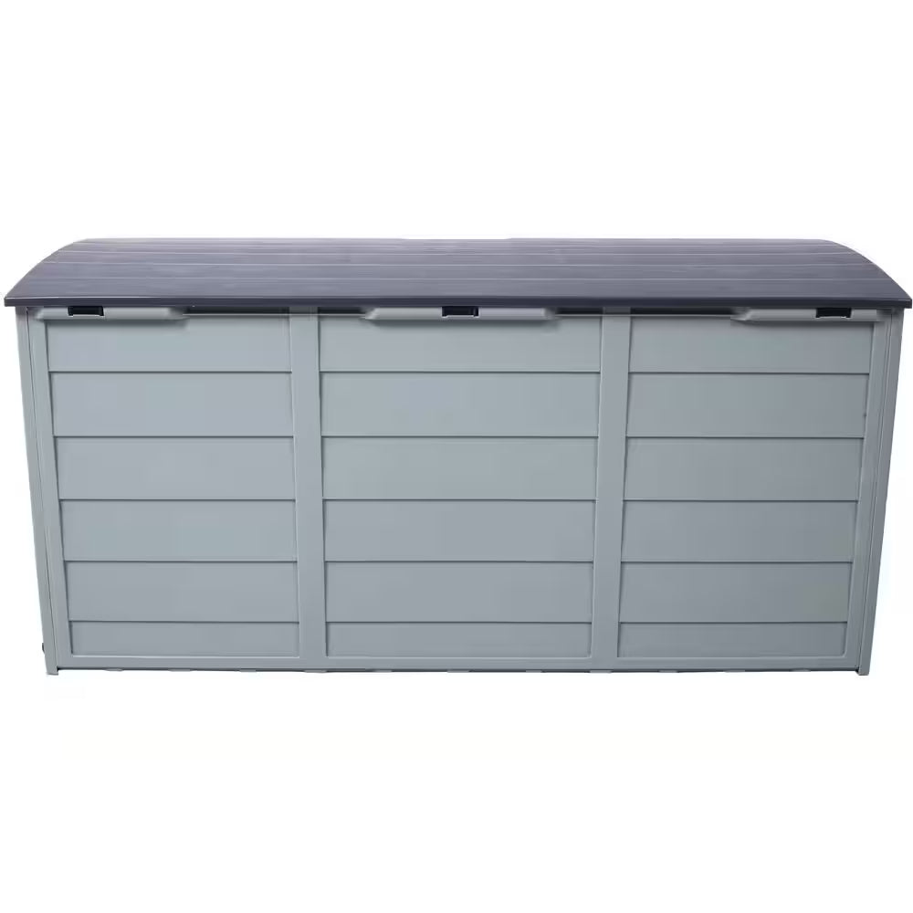 75 Gal. Outdoor All Weather UV Waterproof Resin Storage Deck Box, Shed Bin Bench with Wheel for Garden and Pool Tools