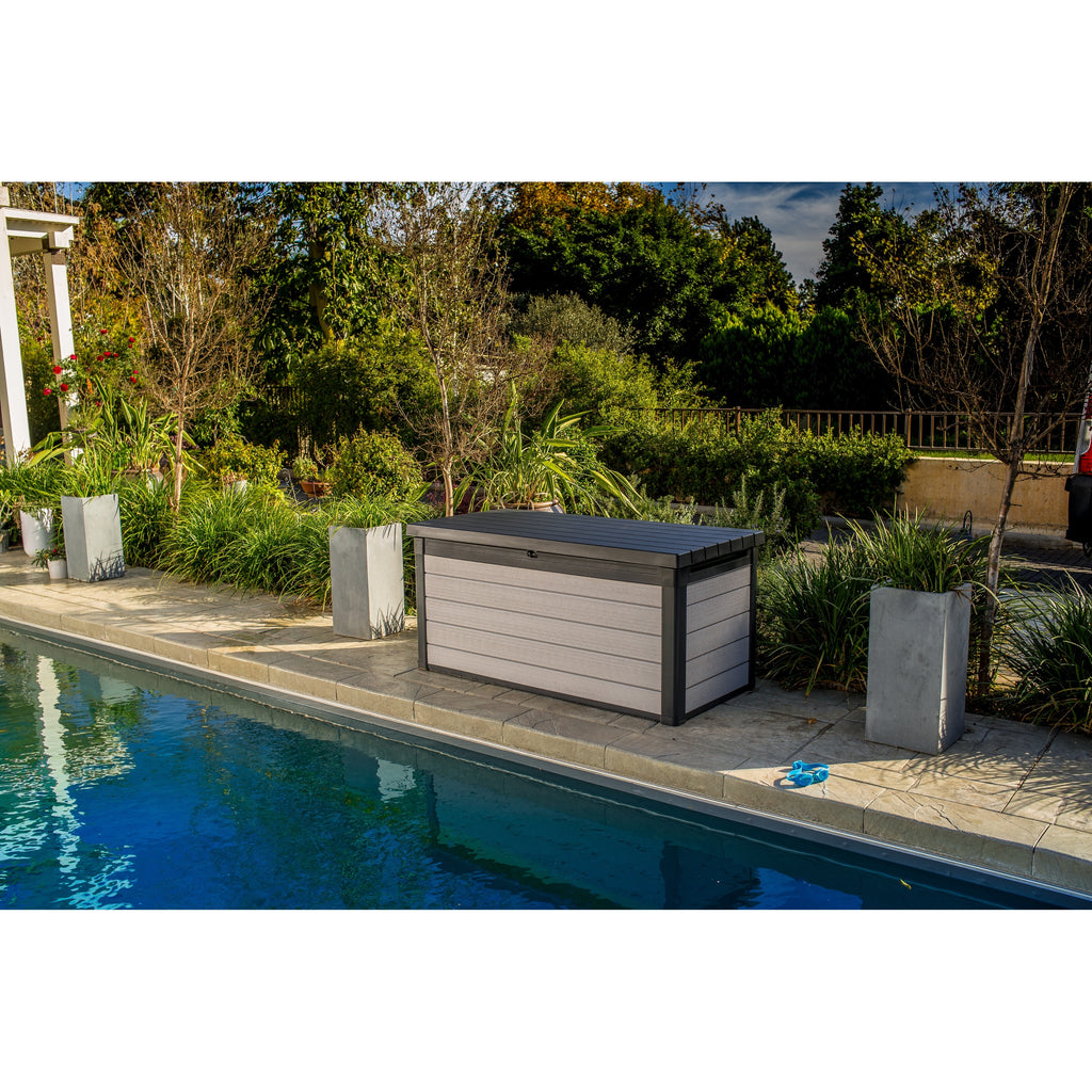 Premier 150 Gallon Durable Resin Outdoor Storage Deck Box for Furniture and Supplies, Grey