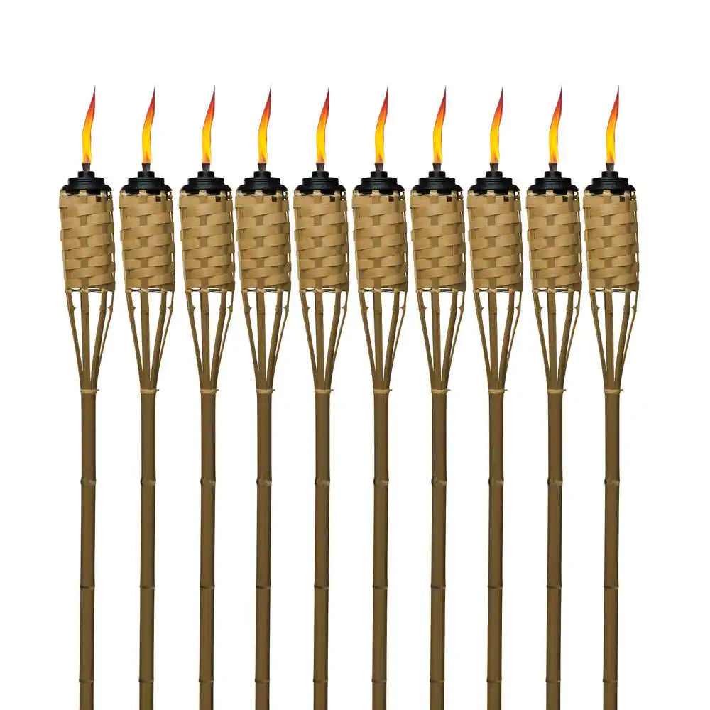57 In. Easy Pour Torch Bamboo Classic Weave Brown 10-Pack