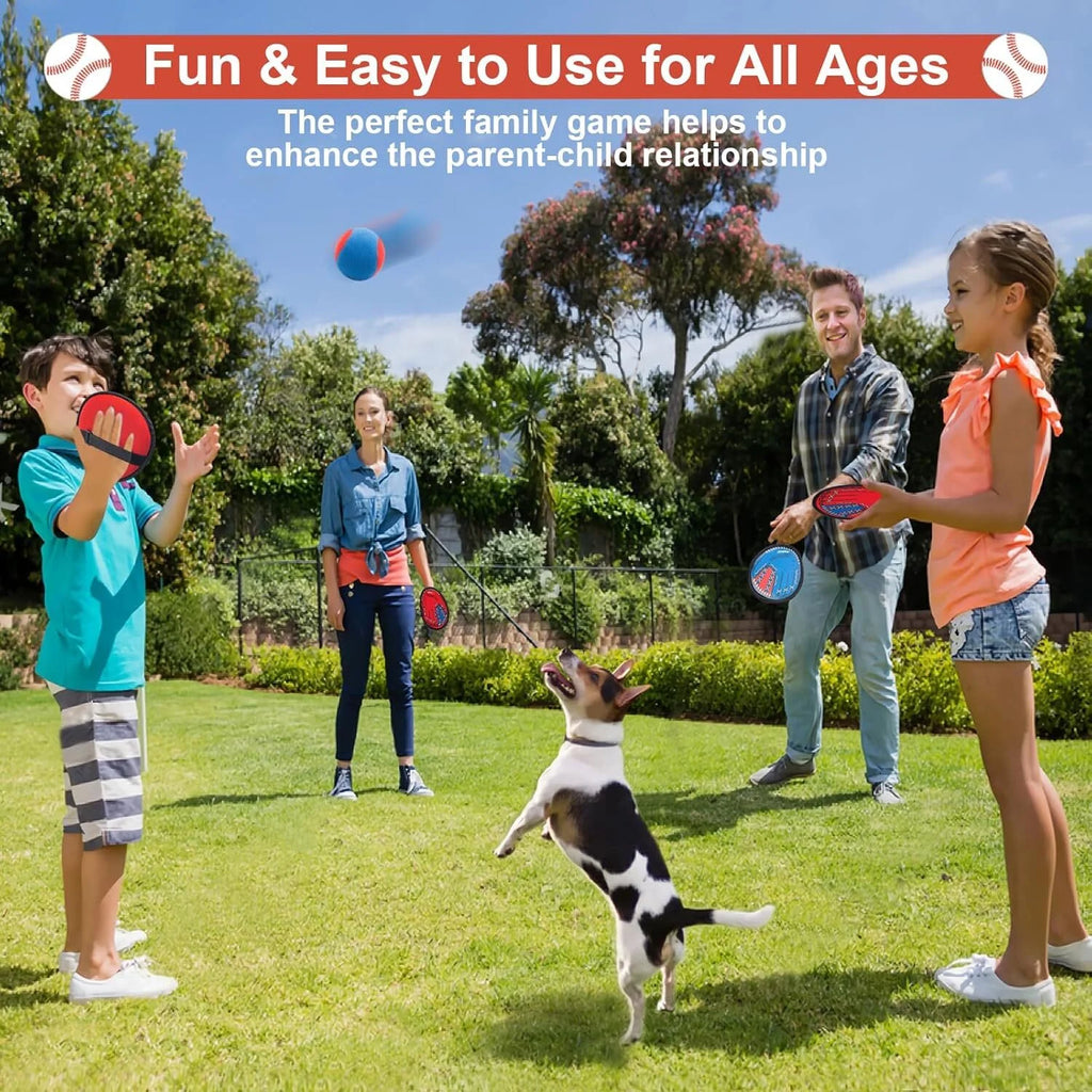 Toss and Catch Ball Game Set, Kids Outdoor Play Toys Beach Pool Yard Outside, Sticky Baseball Training Glove for Toddlers Ages 4, 5, 6, 7, 8-12 Years Old