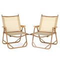 2-Pack Folding Camping Chairs Lightweight Fabric Lawn Chairs with Heavy Duty Aluminum Frame