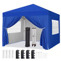 8 Ft. X 8 Ft. Blue Pop up Canopy Tent with 4 Sidewalls