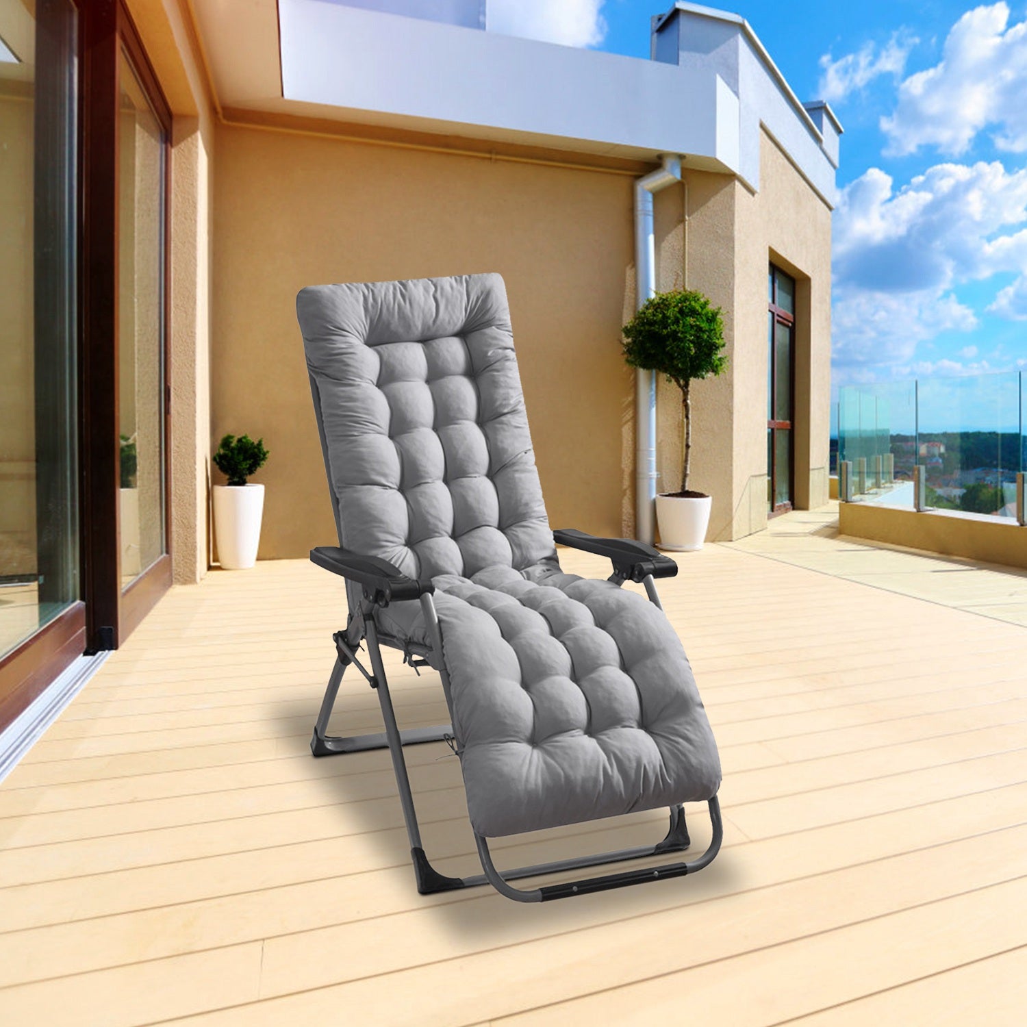 67X22In or 71X22In Size Options Chaise Lounger Cushion Recliner Rocking Chair Sofa Mat Deck Chair Cushion