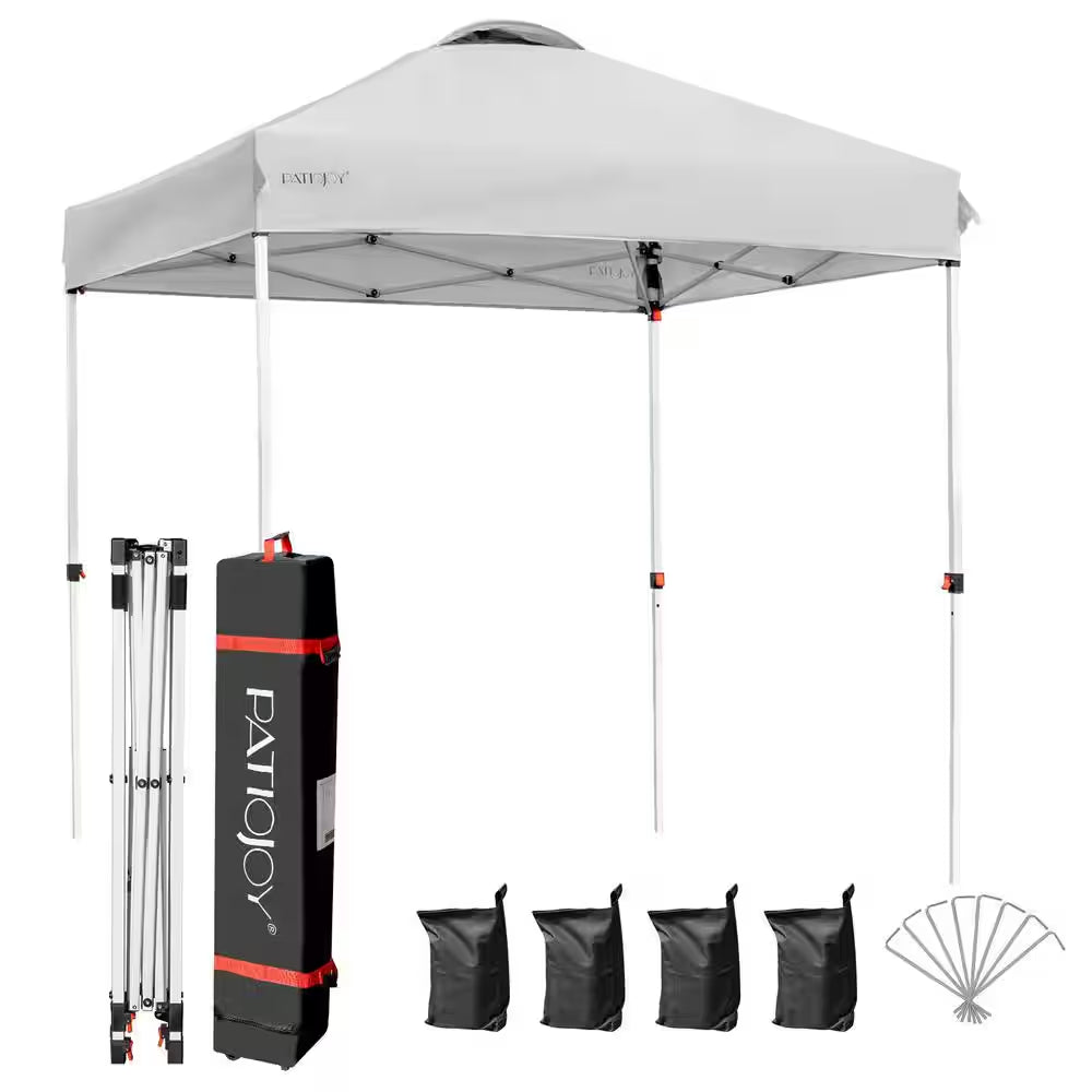 6.6 Ft. X 6.6 Ft. Outdoor Pop-Up Canopy Tent with Roller Bag, Height Adjustable, Gray
