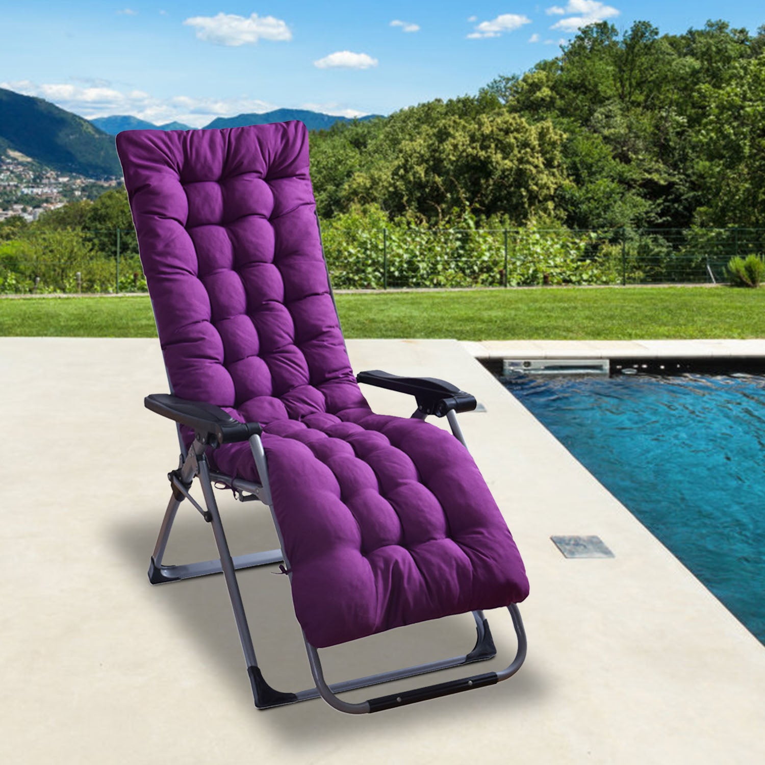 67X22In or 71X22In Size Options Chaise Lounger Cushion Recliner Rocking Chair Sofa Mat Deck Chair Cushion